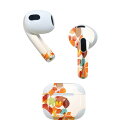 AirPods 第3世代 専用 デザインスキンシール airpods 3 用 エアポッド 3 用 第三世代(2021)対応 2枚入り 各2枚セット イヤホン カバー デコレーション アクセサリー デコシール 004755 秋 紅葉 イラスト