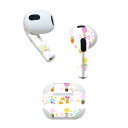 AirPods 第3世代 専用 デザインスキンシール airpods 3 用 エアポッド 3 用 第三世代(2021)対応 2枚入り 各2枚セット イヤホン カバー デコレーション アクセサリー デコシール 004810 花 蝶 カラフル(2)