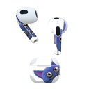 AirPods 第3世代 専用 デザインスキンシール airpods 3 用 エアポッド 3 用 第三世代(2021)対応 2枚入り 各2枚セット イヤホン カバー デコレーション アクセサリー デコシール 005190 モンスター 青 キャラクター