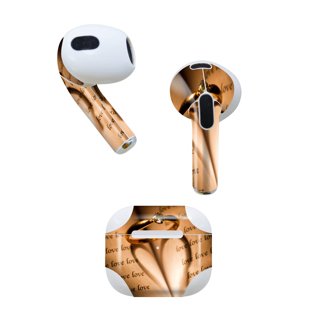 AirPods 第3世代 専用 デザインスキンシール airpods 3 用 エアポッド 3 用 第三世代（2021）対応 2枚入り 各2枚セット イヤホン カバ..