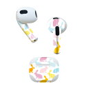 AirPods 第3世代 専用 デザインスキンシール airpods 3 用 エアポッド 3 用 第三世代(2021)対応 2枚入り 各2枚セット イヤホン カバー デコレーション アクセサリー デコシール 005264 うさぎ カラフル 柄