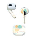 AirPods 第3世代 専用 デザインスキンシール airpods 3 用 エアポッド 3 用 第三世代(2021)対応 2枚入り 各2枚セット イヤホン カバー デコレーション アクセサリー デコシール 005270 水玉 模様 オレンジ(2)