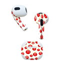 AirPods 第3世代 専用 デザインスキンシール airpods 3 用 エアポッド 3 用 第三世代(2021)対応 2枚入り 各2枚セット イヤホン カバー デコレーション アクセサリー デコシール 005501 数字 赤(2)