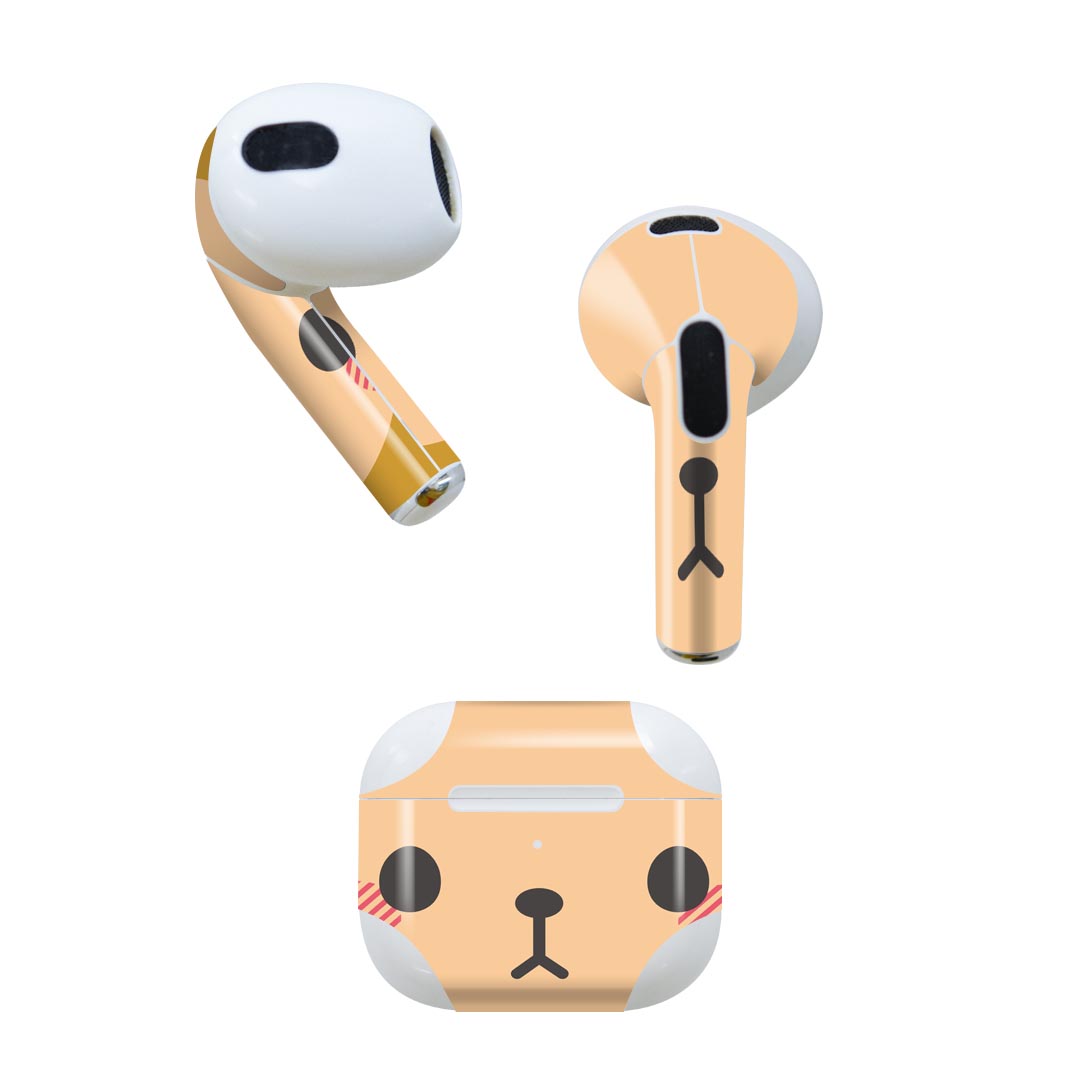 AirPods 第3世代 専用 デザインスキンシール airpods 3 用 エアポッド 3 用 第三世代（2021）対応 2枚入り 各2枚セット イヤホン カバー デコレーション アクセサリー デコシール 005571 アニマル 動物　イラスト　さる