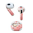 AirPods 第3世代 専用 デザインスキンシール airpods 3 用 エアポッド 3 用 第三世代(2021)対応 2枚入り 各2枚セット イヤホン カバー デコレーション アクセサリー デコシール 005647 ハート リボン ピンク(2)