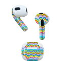 AirPods 第3世代 専用 デザインスキンシール airpods 3 用 エアポッド 3 用 第三世代(2021)対応 2枚入り 各2枚セット イヤホン カバー デコレーション アクセサリー デコシール 005656 レインボー 模様
