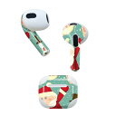 AirPods 第3世代 専用 デザインスキンシール airpods 3 用 エアポッド 3 用 第三世代(2021)対応 2枚入り 各2枚セット イヤホン カバー デコレーション アクセサリー デコシール 005783 キャラクター クリスマス サンタ