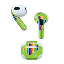 AirPods 第3世代 専用 デザインスキンシール airpods 3 用 エアポッド 3 用 第三世代(2021)対応 2枚入り 各2枚セット イヤホン カバー デコレーション アクセサリー デコシール 006037 クローバー レインボー