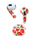 AirPods 第3世代 専用 デザインスキンシール airpods 3 用 エアポッド 3 用 第三世代(2021)対応 2枚入り 各2枚セット イヤホン カバー デコレーション アクセサリー デコシール 006119 イチゴ 苺 イラスト 模様