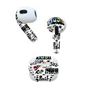 AirPods 第3世代 専用 デザインスキンシール airpods 3 用 エアポッド 3 用 第三世代(2021)対応 2枚入り 各2枚セット イヤホン カバー デコレーション アクセサリー デコシール 006180 英語 文字(2)