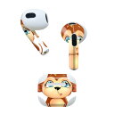 AirPods 第3世代 専用 デザインスキンシール airpods 3 用 エアポッド 3 用 第三世代(2021)対応 2枚入り 各2枚セット イヤホン カバー デコレーション アクセサリー デコシール 006239 さる キャラクター(2)
