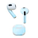 AirPods 第3世代 専用 デザインスキンシール airpods 3 用 エアポッド 3 用 第三世代（2021）対応 2枚入り 各2枚セット イヤホン カバー デコレーション アクセサリー デコシール 006283 雪　結晶　水色