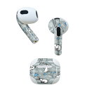 AirPods 第3世代 専用 デザインスキンシール airpods 3 用 エアポッド 3 用 第三世代(2021)対応 2枚入り 各2枚セット イヤホン カバー デコレーション アクセサリー デコシール 006519 うさぎ 花(2)