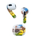AirPods 第3世代 専用 デザインスキンシール airpods 3 用 エアポッド 3 用 第三世代(2021)対応 2枚入り 各2枚セット イヤホン カバー デコレーション アクセサリー デコシール 006581 写真 うさぎ 動物