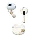 AirPods 第3世代 専用 デザインスキンシール airpods 3 用 エアポッド 3 用 第三世代(2021)対応 2枚入り 各2枚セット イヤホン カバー デコレーション アクセサリー デコシール 006636 花(2)