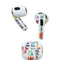 AirPods 第3世代 専用 デザインスキンシール airpods 3 用 エアポッド 3 用 第三世代(2021)対応 2枚入り 各2枚セット イヤホン カバー デコレーション アクセサリー デコシール 006701 英語 文字 アルファベット(2)