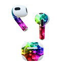 AirPods 第3世代 専用 デザインスキンシール airpods 3 用 エアポッド 3 用 第三世代(2021)対応 2枚入り 各2枚セット イヤホン カバー デコレーション アクセサリー デコシール 006745 星 スター レインボー