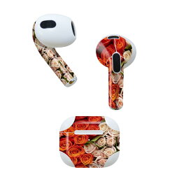 AirPods 第3世代 専用 デザインスキンシール airpods 3 用 エアポッド 3 用 第三世代（2021）対応 2枚入り 各2枚セット イヤホン カバー デコレーション アクセサリー デコシール 006852 写真　花