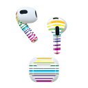 AirPods 第3世代 専用 デザインスキンシール airpods 3 用 エアポッド 3 用 第三世代(2021)対応 2枚入り 各2枚セット イヤホン カバー デコレーション アクセサリー デコシール 007065 レインボー 模様