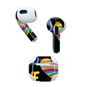 AirPods 第3世代 専用 デザインスキンシール airpods 3 用 エアポッド 3 用 第三世代(2021)対応 2枚入り 各2枚セット イヤホン カバー デコレーション アクセサリー デコシール 007375 ハート カラフル レインボー 文字