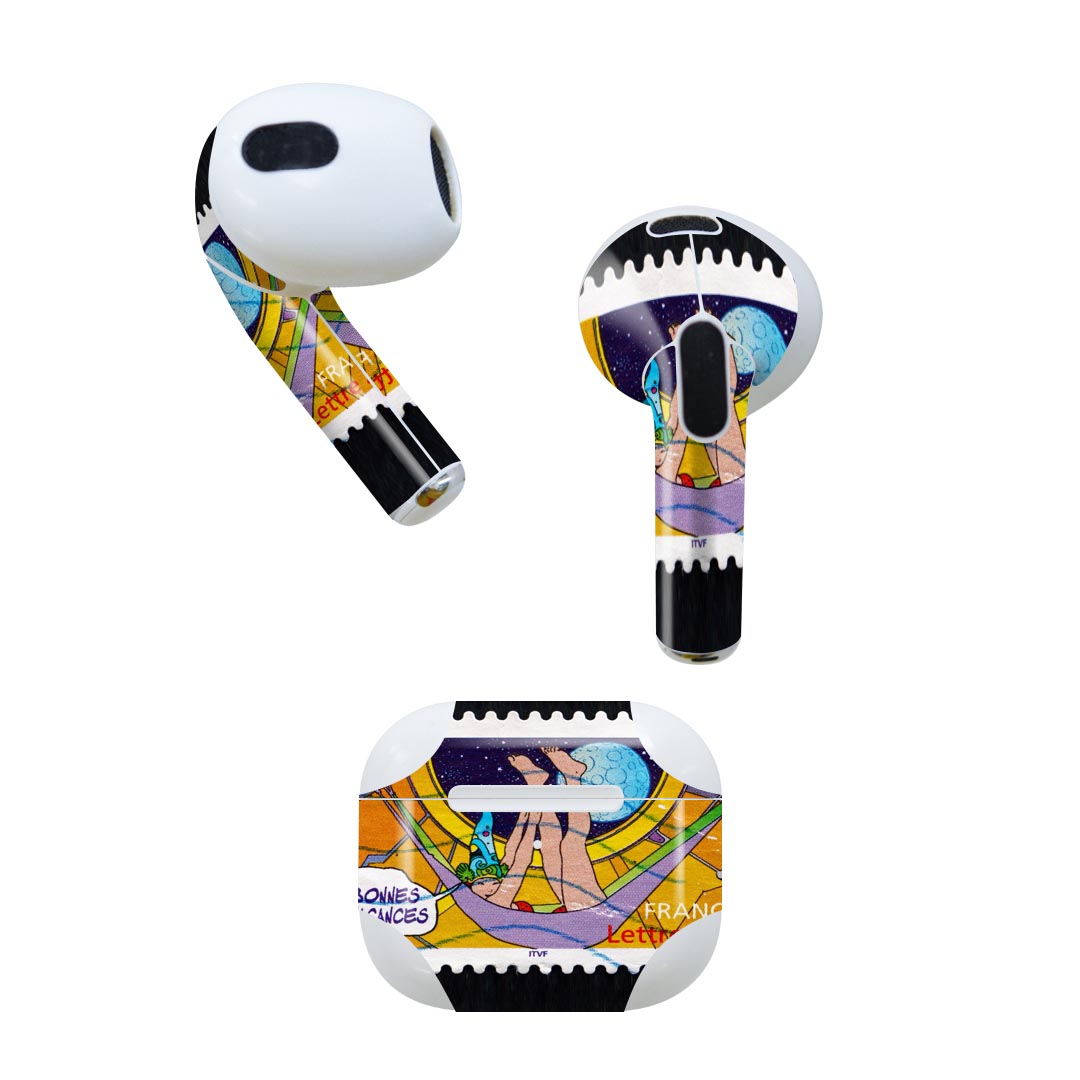 AirPods 第3世代 専用 デザインスキンシール airpods 3 用 エアポッド 3 用 第三世代（2021）対応 2枚..