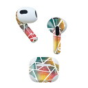 AirPods 第3世代 専用 デザインスキンシール airpods 3 用 エアポッド 3 用 第三世代(2021)対応 2枚入り 各2枚セット イヤホン カバー デコレーション アクセサリー デコシール 007391 カラフル レインボー 模様