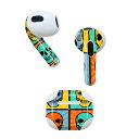 AirPods 第3世代 専用 デザインスキンシール airpods 3 用 エアポッド 3 用 第三世代(2021)対応 2枚入り 各2枚セット イヤホン カバー デコレーション アクセサリー デコシール 007400 ドクロ 骸骨 カラフル イラスト(2)
