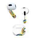 AirPods 第3世代 専用 デザインスキンシール airpods 3 用 エアポッド 3 用 第三世代(2021)対応 2枚入り 各2枚セット イヤホン カバー デコレーション アクセサリー デコシール 007564 カラフル レインボー 植物