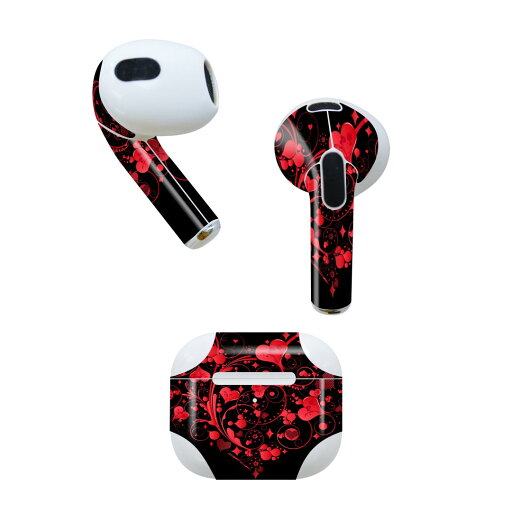 AirPods 第3世代 専用 デザインスキンシール airpods 3 用 エアポッド 3 用 第三世代(2021)対応 2枚入り 各2枚セット イヤホン カバー デコレーション アクセサリー デコシール 007587 ハート 赤 レッド 黒 ブラック AirPods 第3世代 専用 デザインスキンシール airpods 3 用 エアポッド 3 用 第三世代(2021)対応 2枚入り 各2枚セット イヤホン カバー デコレーション アクセサリー デコシール 007587 ハート 赤 レッド 黒 ブラック