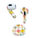 AirPods 第3世代 専用 デザインスキンシール airpods 3 用 エアポッド 3 用 第三世代(2021)対応 2枚入り 各2枚セット イヤホン カバー デコレーション アクセサリー デコシール 007651 うさぎ 花 キャラクター イラスト