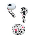 AirPods 第3世代 専用 デザインスキンシール airpods 3 用 エアポッド 3 用 第三世代(2021)対応 2枚入り 各2枚セット イヤホン カバー デコレーション アクセサリー デコシール 007845 ハート モンスター 黒 ブラック(2)