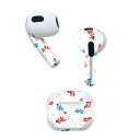 AirPods 第3世代 専用 デザインスキンシール airpods 3 用 エアポッド 3 用 第三世代(2021)対応 2枚入り 各2枚セット イヤホン カバー デコレーション アクセサリー デコシール 007931 金魚 きんぎょ イラスト 赤 青(2)