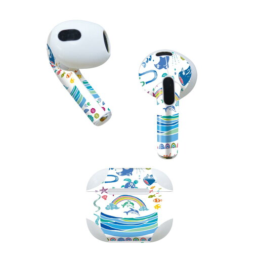 AirPods 第3世代 専用 デザインスキンシール airpods 3 用 エアポッド 3 用 第三世代(2021)対応 2枚入り 各2枚セット イヤホン カバー デコレーション アクセサリー デコシール 007994 海 イラスト 虹 イルカ AirPods 第3世代 専用 デザインスキンシール airpods 3 用 エアポッド 3 用 第三世代(2021)対応 2枚入り 各2枚セット イヤホン カバー デコレーション アクセサリー デコシール 007994 海 イラスト 虹 イルカ