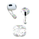 AirPods 第3世代 専用 デザインスキンシール airpods 3 用 エアポッド 3 用 第三世代(2021)対応 2枚入り 各2枚セット イヤホン カバー デコレーション アクセサリー デコシール 008043 カラフル レインボー 蝶