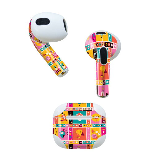 AirPods 第3世代 専用 デザインスキンシール airpods 3 用 エアポッド 3 用 第三世代(2021)対応 2枚入り 各2枚セット イヤホン カバー デコレーション アクセサリー デコシール 008099 花 カラフル 鳥 模様 AirPods 第3世代 専用 デザインスキンシール airpods 3 用 エアポッド 3 用 第三世代(2021)対応 2枚入り 各2枚セット イヤホン カバー デコレーション アクセサリー デコシール 008099 花 カラフル 鳥 模様