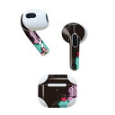 AirPods 第3世代 専用 デザインスキンシール airpods 3 用 エアポッド 3 用 第三世代(2021)対応 2枚入り 各2枚セット イヤホン カバー デコレーション アクセサリー デコシール 008179 和風 和柄 花(2)