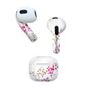 AirPods 第3世代 専用 デザインスキンシール airpods 3 用 エアポッド 3 用 第三世代(2021)対応 2枚入り 各2枚セット イヤホン カバー デコレーション アクセサリー デコシール 008218 植物 カラフル レインボー