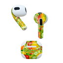 AirPods 第3世代 専用 デザインスキンシール airpods 3 用 エアポッド 3 用 第三世代(2021)対応 2枚入り 各2枚セット イヤホン カバー デコレーション アクセサリー デコシール 008420 野菜 イラスト 模様 グリーン(2)