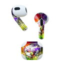AirPods 第3世代 専用 デザインスキンシール airpods 3 用 エアポッド 3 用 第三世代(2021)対応 2枚入り 各2枚セット イヤホン カバー デコレーション アクセサリー デコシール 008437 カラフル レインボー 歯車 地球(2)