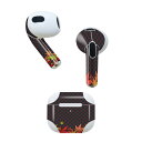 AirPods 第3世代 専用 デザインスキンシール airpods 3 用 エアポッド 3 用 第三世代(2021)対応 2枚入り 各2枚セット イヤホン カバー デコレーション アクセサリー デコシール 008537 秋 赤 レッド 市松模様 紅葉