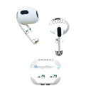 AirPods 第3世代 専用 デザインスキンシール airpods 3 用 エアポッド 3 用 第三世代(2021)対応 2枚入り 各2枚セット イヤホン カバー デコレーション アクセサリー デコシール 008682 冬 雪 うさぎ 猫 結晶