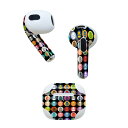 AirPods 第3世代 専用 デザインスキンシール airpods 3 用 エアポッド 3 用 第三世代(2021)対応 2枚入り 各2枚セット イヤホン カバー デコレーション アクセサリー デコシール 008765 カラフル アイコン 卵 エッグ