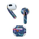 AirPods 第3世代 専用 デザインスキンシール airpods 3 用 エアポッド 3 用 第三世代(2021)対応 2枚入り 各2枚セット イヤホン カバー デコレーション アクセサリー デコシール 008789 青 ブルー 宇宙 イラスト(2)