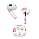 AirPods 第3世代 専用 デザインスキンシール airpods 3 用 エアポッド 3 用 第三世代(2021)対応 2枚入り 各2枚セット イヤホン カバー デコレーション アクセサリー デコシール 009141 ピンク 苺 水玉 ドット