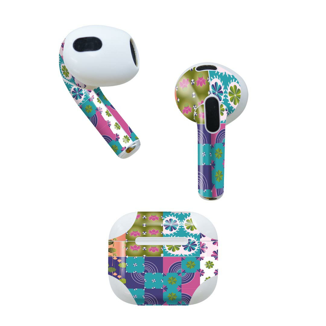 AirPods 第3世代 専用 デザインスキンシール airpods 3 用 エアポッド 3 用 第三世代（2021）対応 2枚..
