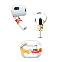 AirPods 第3世代 専用 デザインスキンシール airpods 3 用 エアポッド 3 用 第三世代(2021)対応 2枚入り 各2枚セット イヤホン カバー デコレーション アクセサリー デコシール 009415 クリスマス 冬 サンタ キャラクター