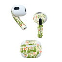 AirPods 第3世代 専用 デザインスキンシール airpods 3 用 エアポッド 3 用 第三世代(2021)対応 2枚入り 各2枚セット イヤホン カバー デコレーション アクセサリー デコシール 009739 クリスマス サンタ 緑