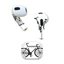 AirPods 第3世代 専用 デザインスキンシール airpods 3 用 エアポッド 3 用 第三世代(2021)対応 2枚入り 各2枚セット イヤホン カバー デコレーション アクセサリー デコシール 009765 乗り物 自転車 モノクロ