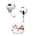AirPods 第3世代 専用 デザインスキンシール airpods 3 用 エアポッド 3 用 第三世代(2021)対応 2枚入り 各2枚セット イヤホン カバー デコレーション アクセサリー デコシール 009949 クリスマス サンタ キャラクター