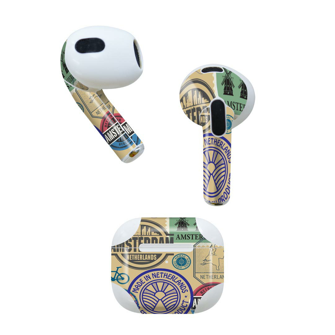 AirPods 第3世代 専用 デザインスキンシール airpods 3 用 エアポッド 3 用 第三世代（2021）対応 2枚..